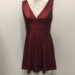 NEW - Flirty Deep Red Sequin Party Dress from Lulu’s - Size L